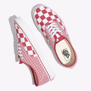 Vans Erkek Spor Ayakkabı Mix Checker Authentic Kırmızı/Beyaz | 62175-631